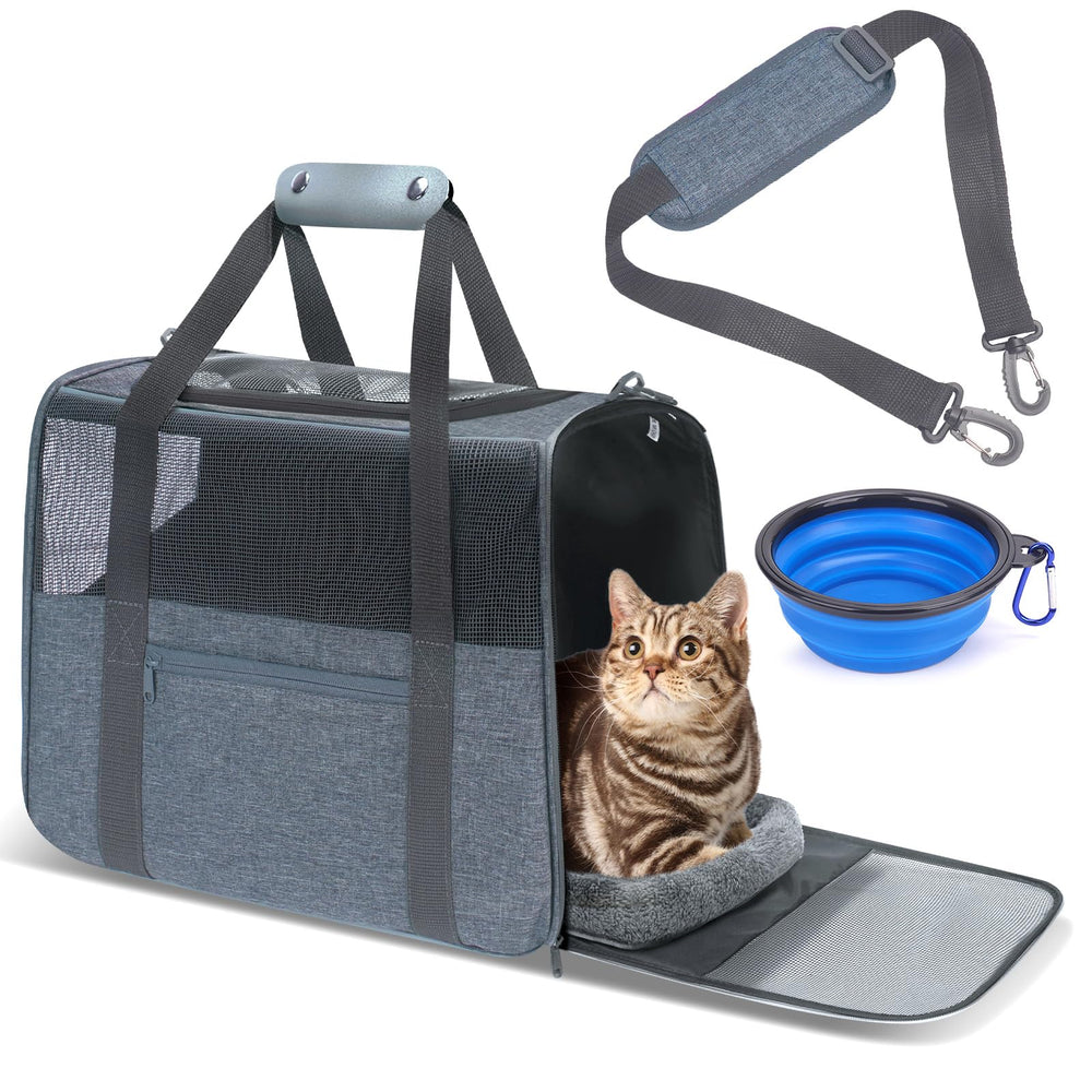 JUNGYOON Premium Cat Carrier front view showing secure zipper and structured shape