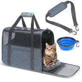 JUNGYOON Premium Cat Carrier front view showing secure zipper and structured shape