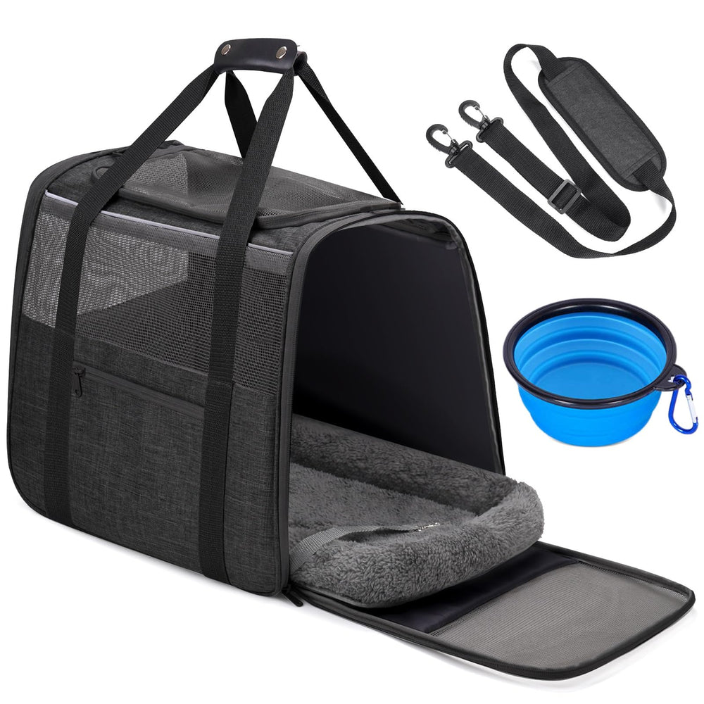 JUNGYOON Premium Cat Carrier top view demonstrates airline-approved design for travel.