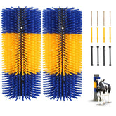 JUNJIAHAOZHU livestock scratching brush set mounted on a fence for quick use