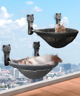 JUNSPOW cat window perch with foldable frame offers space-saving convenience during busy days.