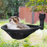 JUNSPOW cat window perch folded setup demonstrates space-saving design.