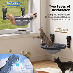 JUNSPOW window perch with strong suction cups ensures stable installation on glass surfaces.