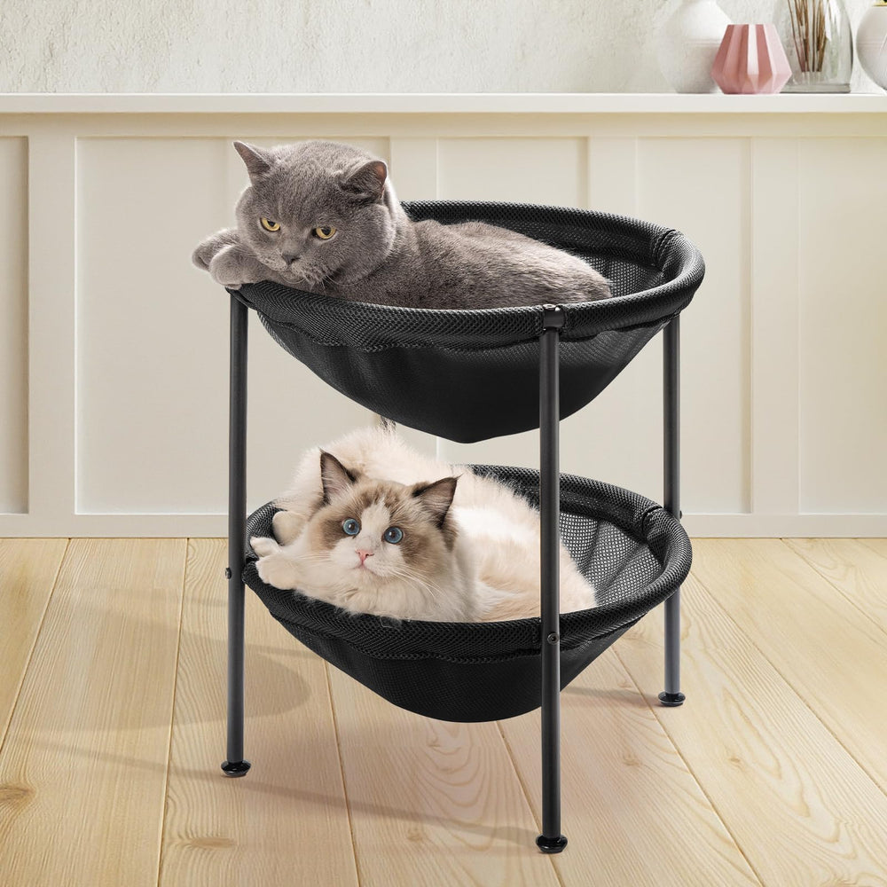 JUNSPOW double-deck bed top view supports multi-cat lounging.