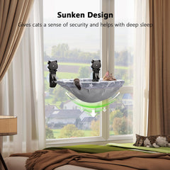 JUNSPOW sunken-design cat bed invites curling for secure comfort