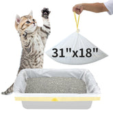 Juomid cat litter liners with drawstring closure for quick disposal.