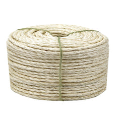 Juomid white sisal rope 3mm 50m close-up highlighting rough scratching surface for cats.