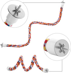 Jusney Bird Rope Perch wrapped around metal supports for flexible shaping.