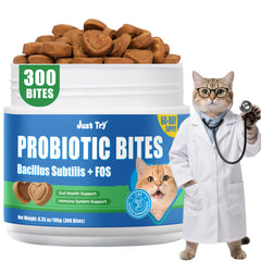 Just Try 300 Bites package showing jar for digestive support and gut health