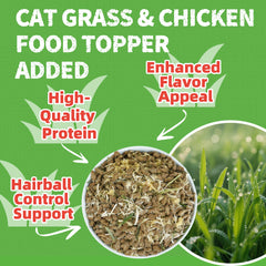 Just Try cat grass jerky trays illustrate low-calorie snacks for indoor cats.