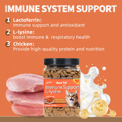 Just Try Lysine Cat Treats dual-textured bites—fish-shaped rewards for training.