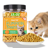 Just Try pumpkin cat treats pack shot highlights digestive-support snack
