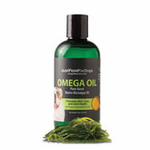 JustFoodForDogs Omega Plus Oil bottle; supports healthy skin and coat.