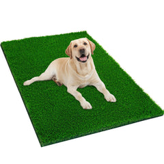 JUSTYEZI dog grass pad close-up with realistic turf for indoor potty use.