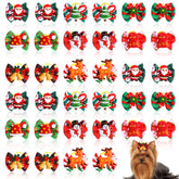 Jutom Christmas dog bows with Santa Claus resin detail for festive pet styling.