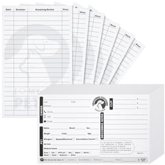 Juvale pet grooming cards front with clean layout for quick data entry during check-ins