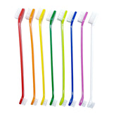 JUWANTU dual-headed dog toothbrush set with colorful bristles for thorough cleaning