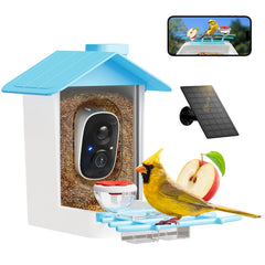 Juzjuly smart bird feeder camera with solar panel enables nonstop outdoor monitoring.
