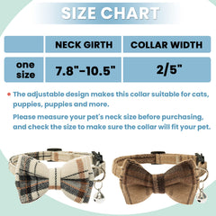 JVVGPET breakaway cat collar brown bow close-up showcases style options