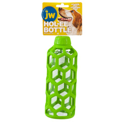 JW Pet Hol-ee Bottle Toy with bottle insert boosts interactive chewing and mentally engaging play.