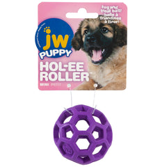 JW Pet Hol-ee Roller indoor-outdoor play promotes safe fetch and brain work
