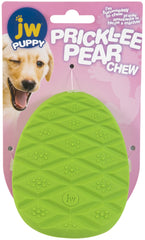 JW Prickl-ee Pear teether close-up shows textured surfaces for teething relief