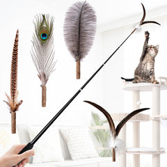 JXFUKAL cat wand toy 68-inch length for extended indoor play sessions.