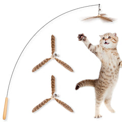 JXFUKAL cat wand toy assembly shows long-reach play stimulating indoor cats.