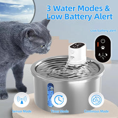 Jzla Pro wireless cat water fountain cordless design reduces cord hazards.