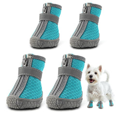 JZXOIVA dog shoes blue size 3 front view shows breathable fabric and snug fit