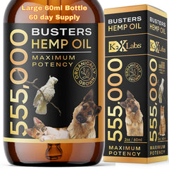 K2xLabs Busters bottle 60ml displaying clean label for pet joint support.
