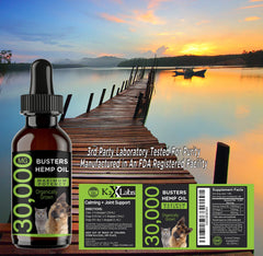 K2xLabs Busters hemp oil dropper enables precise dosing for pets