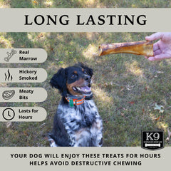 K9 Connoisseur beef marrow bones USA-made label highlight.