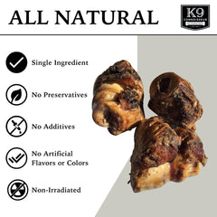 K9 Connoisseur Royal Knuckle 3pk dog chew close-up, long-lasting chew with USA-sourced ingredients.