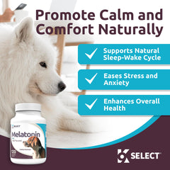 K9 Select Composure dog calming treats show beef flavor and relaxation.