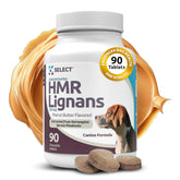 K9 Select HMR Lignans tablet bottle close-up showing 20 mg dose for medium dogs.