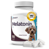 K9 Select melatonin dog bottle front promoting calm moments for small breeds.