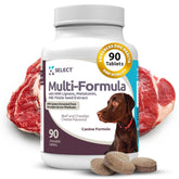 K9 Select Multi-Formula large-dog chews beef flavor pour: easy daily supplement for vitality.