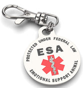 K9 King ESA tag on a collar enhances easy identification during walks and travel.