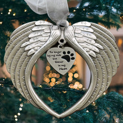 K9King pet memorial ornament with angel wings for cherished memories.