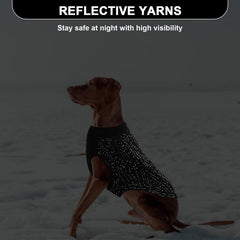 K9meme medium dog sweater reflective yarn detail improves nighttime visibility.