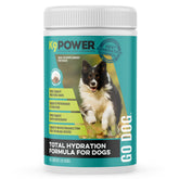 K9Power Go Dog bottle closeup showing hydration support for workouts.