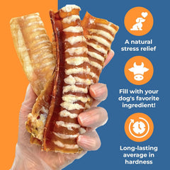 K9warehouse Trachea Dog Chews raw-trachea closeup shows single-ingredient beef