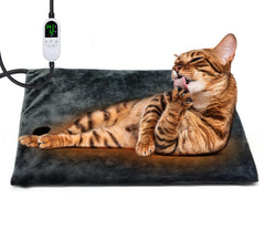 Kabaripet Outdoor Heating Pad 18x18in on a plush pet bed delivering all-season warmth