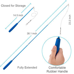KABB retractable cat wand with EVA handle offers comfortable, fatigue-free sessions.