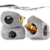 KABUDA stackable rock cave aquarium decor – cozy fish hideout and focal point.