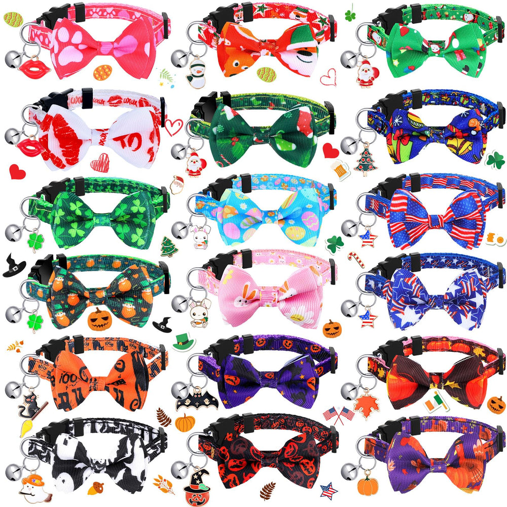kacctyen bowtie valentines collar with heart pattern for festive pet photos.