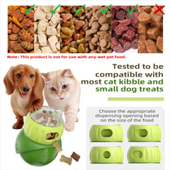 KADTC adjustable-dispensing-hole highlights customizable kibble release for different treats.
