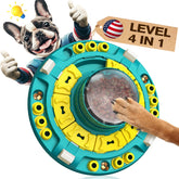 KADTC dog puzzle front view, durable 4-in-1 toy for mental stimulation