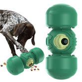 KADTC extra-large dispenser toy roll giggling captures a dog's attention during playtime.